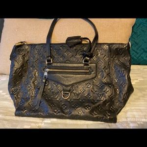 Embossed Louis Vitton Genuine Leather Sachel